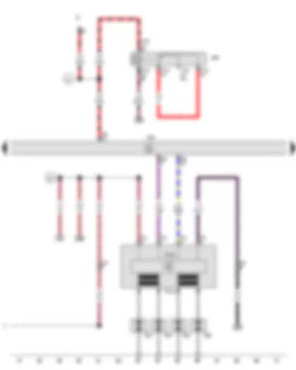 Wiring Diagram  SEAT IBIZA 2014 - Engine control unit - Terminal 50 voltage supply relay - Output stage - Ignition transformer - Spark plug 1 - Spark plug 2 - Spark plug 3 - Spark plug 4
