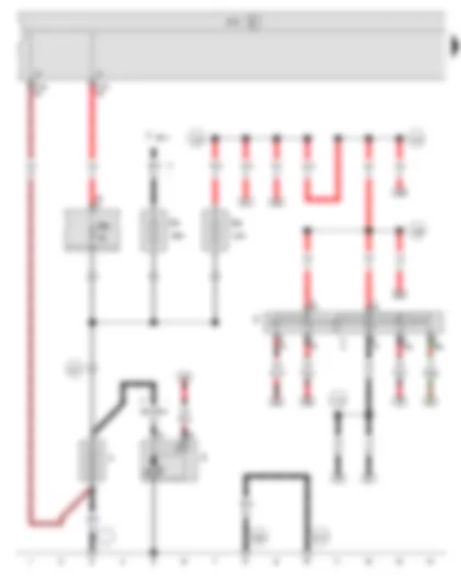 Wiring Diagram  SEAT IBIZA 2008 - Battery - Starter - Alternator - Ignition/starter switch - Onboard supply control unit