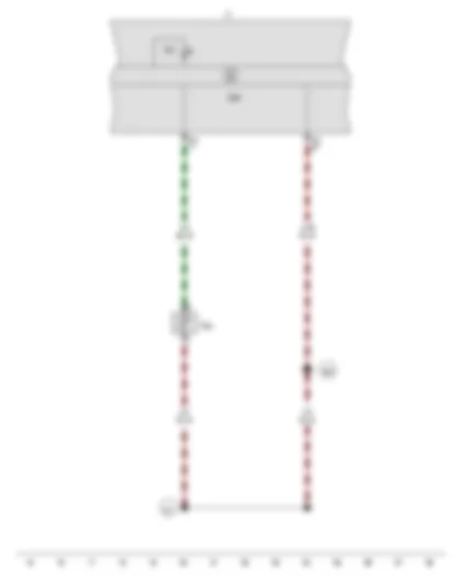 Wiring Diagram  SEAT IBIZA 2014 - Windscreen washer fluid level sender - Control unit in dash panel insert - Dash panel insert - Washer fluid level warning lamp