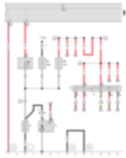 Wiring Diagram  SEAT IBIZA 2010 - Battery - Starter - Ignition/starter switch - Onboard supply control unit
