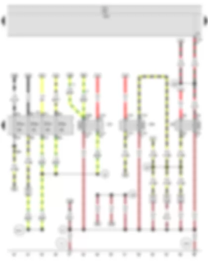 Wiring Diagram  SEAT IBIZA 2011 - X-contact relief relay - Terminal 15 voltage supply relay - Dipped beam relay - Onboard supply control unit - Fuse holder C