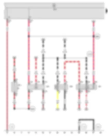 Wiring Diagram  SEAT IBIZA 2011 - Onboard supply control unit - Voltage stabiliser - Starter relay 1 - Starter relay 2 - Fuse 17 in fuse holder F