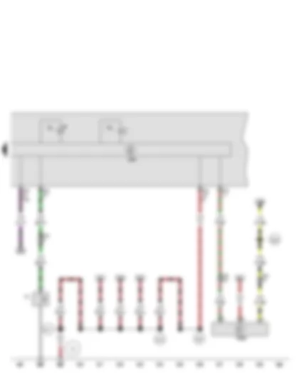 Wiring Diagram  SEAT IBIZA 2011 - Oil pressure switch - Oil level and oil temperature sender - Buzzer and gong - Control unit in dash panel insert - Oil pressure warning lamp