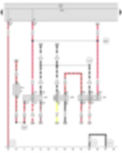 Wiring Diagram  SEAT IBIZA 2011 - Onboard supply control unit - Voltage stabiliser - Starter relay 1 - Starter relay 2 - Fuse 17 in fuse holder F