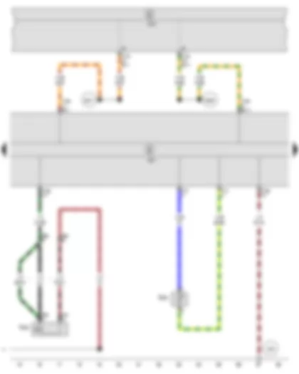 Wiring Diagram  SEAT IBIZA 2011 - Evaporator output temperature sender - Air conditioning system control unit - Onboard supply control unit - Air conditioner compressor regulating valve