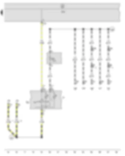 Wiring Diagram  SEAT IBIZA 2011 - Front and rear fog light switch - Onboard supply control unit - Light switch illumination bulb