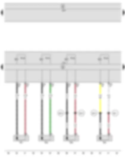 Wiring Diagram  SEAT IBIZA 2011 - Rear right speed sensor - Front right speed sensor - ABS control unit - Rear left ABS inlet valve - Rear left ABS outlet valve