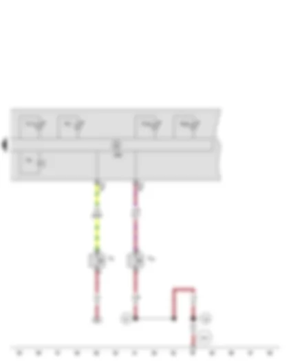 Wiring Diagram  SEAT IBIZA 2011 - Handbrake warning switch - Brake fluid level warning contact - Control unit in dash panel insert - ABS warning lamp - ESP and TCS warning lamp