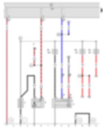 Wiring Diagram  SEAT IBIZA 2012 - Battery - Starter - Alternator - Onboard supply control unit - Fuse 1 in fuse holder A - Fuse 3 in fuse holder A - Fuse 7 in fuse holder A