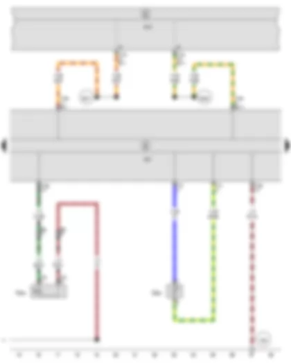 Wiring Diagram  SEAT IBIZA 2014 - Evaporator output temperature sender - Air conditioning system control unit - Onboard supply control unit - Air conditioner compressor regulating valve