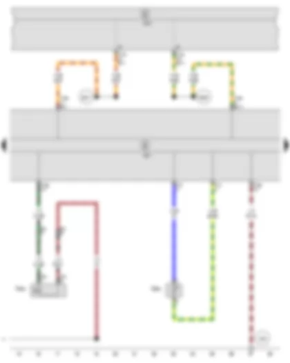 Wiring Diagram  SEAT IBIZA 2014 - Evaporator output temperature sender - Air conditioning system control unit - Onboard supply control unit - Air conditioner compressor regulating valve