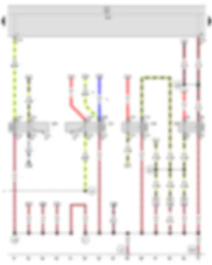 Wiring Diagram  SEAT IBIZA 2013 - X-contact relief relay - Terminal 15 voltage supply relay - Dipped beam relay - Onboard supply control unit - Relay for headlight flasher