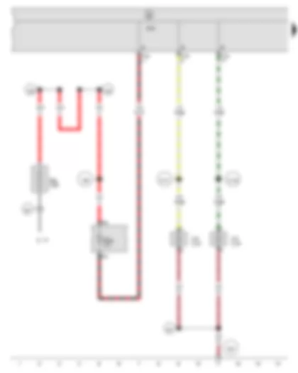 Wiring Diagram  SEAT IBIZA 2014 - Onboard supply control unit - Left fog light bulb - Right fog light bulb - Left cornering light bulb - Right cornering light bulb