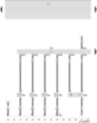 Wiring Diagram  SEAT IBIZA 2008 - Injectors for cylinders 1 - 2 - 3 - 4 - engine speed sender - 4HV control unit