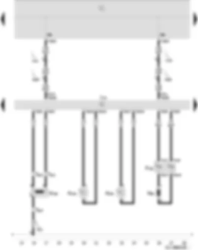 Wiring Diagram  SEAT IBIZA 2009 - Airbag control unit - airbag coil connector and return spring with slip ring - front belt tensioner igniter - driver side airbag igniter