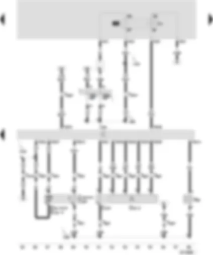 Wiring Diagram  SEAT IBIZA 2001 - Motronic control unit - lambda probe - lambda probe after catalyst - activated charcoal filter system solenoid valve 1 - fuel pump relay