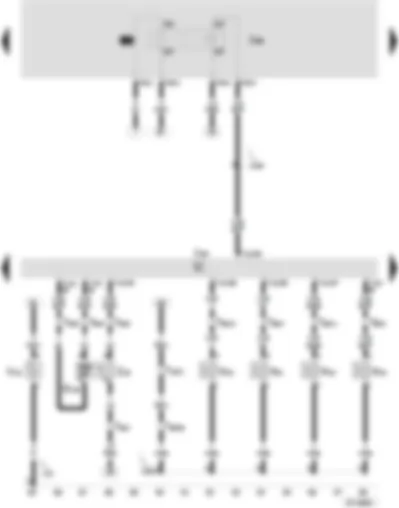 Wiring Diagram  SEAT IBIZA 2001 - Control unit for Motronic - secondary air pump relay - Lambda probe after catalytic converter - cylinder 1 injector - cylinder 2 injector - cylinder 3 injector - secondary air pump motor