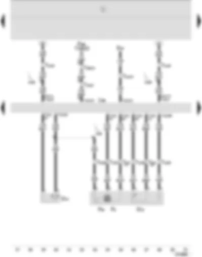 Wiring Diagram  SEAT IBIZA 2002 - Diesel direct injection system control unit - intake manifold temperature sender - kick-down switch - idling switch - accelerator pedal position sender