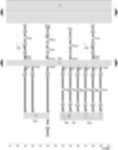 Wiring Diagram  SEAT IBIZA 2006 - Diesel direct injection system control unit - air mass meter - kickdown switch - idling speed switch - accelerator position sender