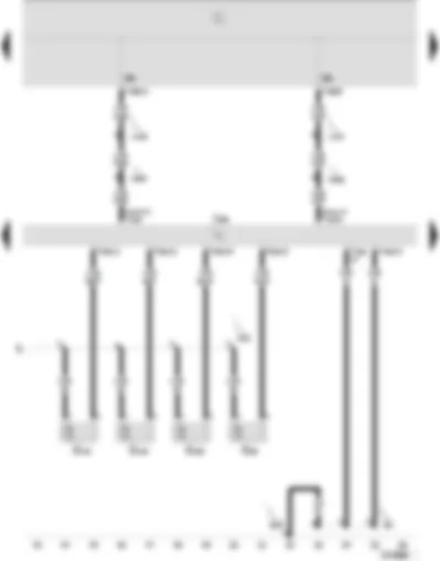 Wiring Diagram  SEAT IBIZA 2002 - Climatronic control unit - fresh air intake duct temperature sensor - evaporator outflow temperature sender - vent temperature sender - centre