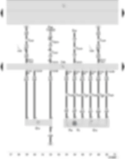 Wiring Diagram  SEAT IBIZA 2003 - Diesel direct injection system control unit - air mass meter - kick-down switch - idling switch - accelerator pedal position senders