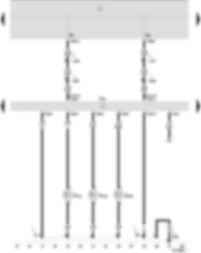 Wiring Diagram  SEAT IBIZA 2003 - Air conditioning system control unit - vent temperature sender - centre - vent temperature sender - footwell - vent temperature sender - evaporator