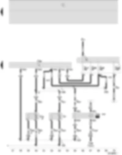 Wiring Diagram  SEAT IBIZA 2007 - Radiator fan control unit - radiator fan - right fan for radiator - radiator fan run-on relay V7 and V35 1st speed
