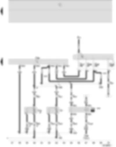 Wiring Diagram  SEAT IBIZA 2008 - Radiator fan control unit - radiator fan - right fan for radiator - radiator fan run-on relay V7 and V35 1st speed