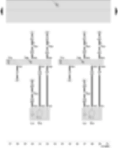 Wiring Diagram  SEAT IBIZA 2009 - Rear left and right window regulator switch - in door - rear left and right window regulator motors - rear left and right door control units