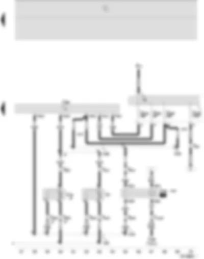 Wiring Diagram  SEAT IBIZA 2006 - Radiator fan control unit - radiator fan - right fan for radiator - radiator fan run-on relay V7 and V35 1st speed