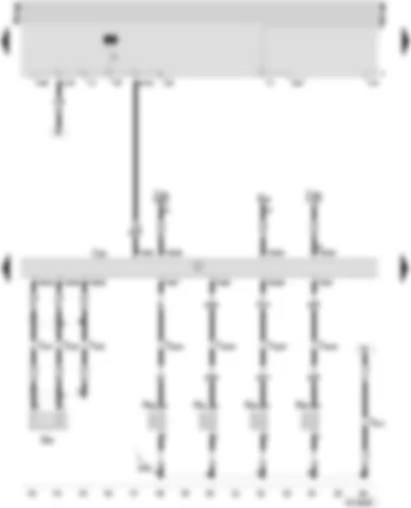 Wiring Diagram  SEAT INCA 2002 - Motronic control unit - knock sensor I - injector cylinder 1 - injector cylinder 2 - injector cylinder 3 - injector cylinder 4