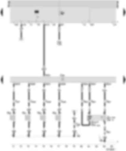 Wiring Diagram  SEAT INCA 2001 - Motronic control unit - injector cylinder 1 - injector cylinder 2 - injector cylinder 3 - injector cylinder 4 - lambda probe