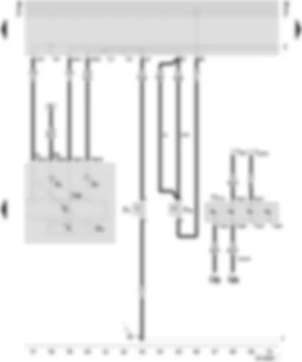 Wiring Diagram  SEAT INCA 2003 - Control unit with display in dash panel insert - handbrake warning switch - brake fluid level warning contact - trailer operation warning lamp - terminal for self-diagnosis