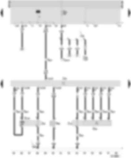 Wiring Diagram  SEAT INCA 2003 - 4LV/4MV control unit (injection system) - activated charcoal filter system solenoid valve 1 - lambda probe - lambda probe after catalyst