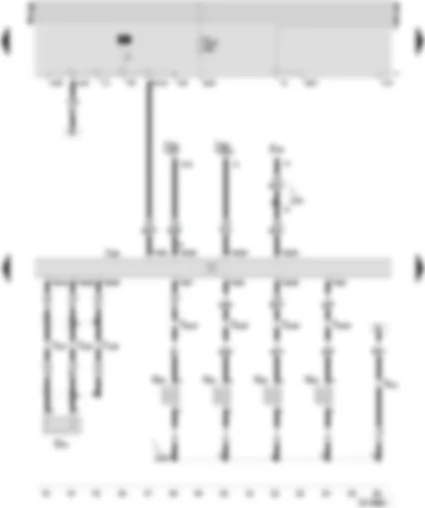 Wiring Diagram  SEAT INCA 2001 - Motronic control unit - knock sensor 1 - injector cylinder 1 - injector cylinder 2 - injector cylinder 3 - injector cylinder 4