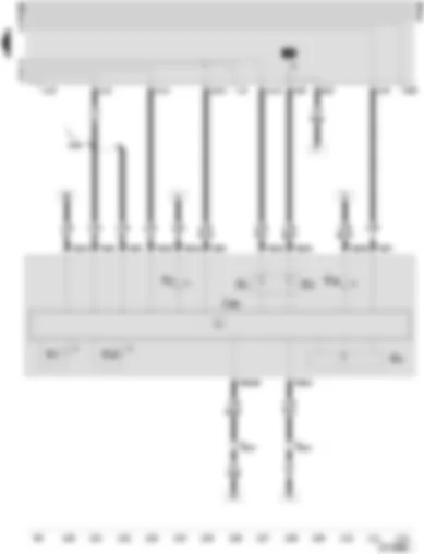 Wiring Diagram  SEAT INCA 2001 - Control unit with display in dash panel insert - fuel gauge - coolant temperature gauge - speedometer - diagnostic connector - rev. counter