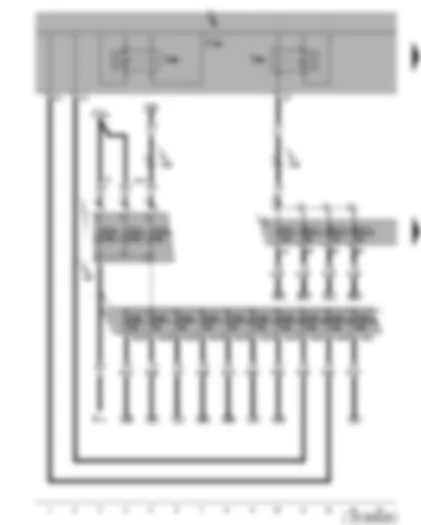 Wiring Diagram  SEAT LEON 2006 - Battery - terminal 30 voltage supply relay 2 - onboard supply control unit - terminal 15 voltage supply relay 2 - fuses
