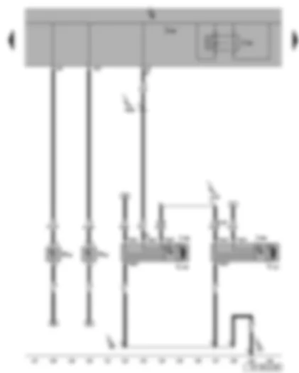 Wiring Diagram  SEAT LEON 2006 - Onboard supply control unit - double washer pump relay 2 - driver side windscreen wiper motor - front passenger side windscreen wiper motor - left side repeater turn signal bulb - right side repeater turn signal bulb