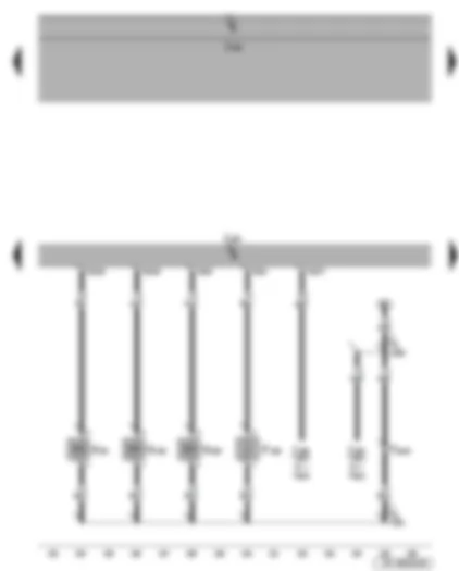 Wiring Diagram  SEAT LEON 2006 - Motronic control unit - map-controlled engine cooling system thermostat - active charcoal filter system solenoid valve 1 (pulsed) - variable intake manifold change-over valve - inlet camshaft control valve 1