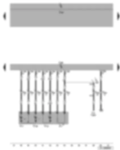 Wiring Diagram  SEAT LEON 2006 - Mirrors adjustment motors (driver side) - driver side heated exterior mirror - driver door control unit