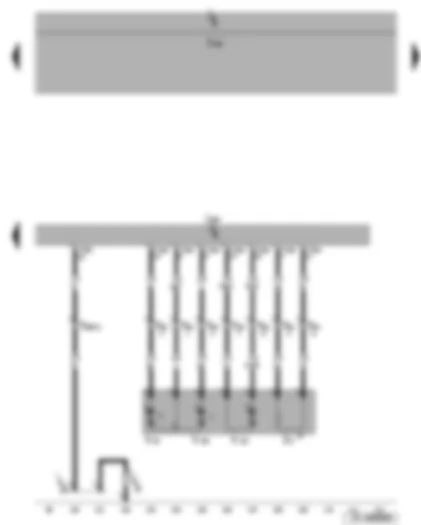 Wiring Diagram  SEAT LEON 2006 - Mirrors adjustment motors (front passenger side) - front passenger side heated exterior mirror - front passenger door control unit