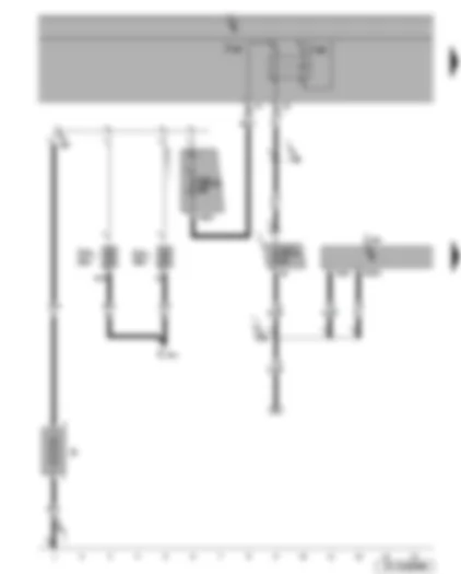 Wiring Diagram  SEAT LEON 2006 - Battery - terminal 15 voltage supply relay 2 - airbag control unit