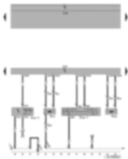 Wiring Diagram  SEAT LEON 2006 - Airbag control unit - key operated switch to deactivate front passenger side airbag - front passenger side airbag igniter 1 - front passenger side airbag deactivated warning lamp - front passenger side seat belt tensioner igniter