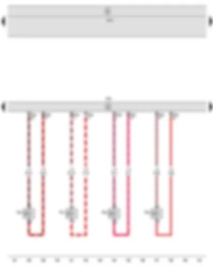 Wiring Diagram  SEAT LEON 2009 - Engine control unit - Injector - cylinder 1 - Injector - cylinder 2 - Injector - cylinder 3 - Injector - cylinder 4