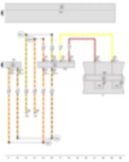 Wiring Diagram  SEAT LEON 2009 - Airbag control unit - Data bus diagnostic interface - Dash panel insert - Seat belt warning system warning lamp - Airbag warning lamp