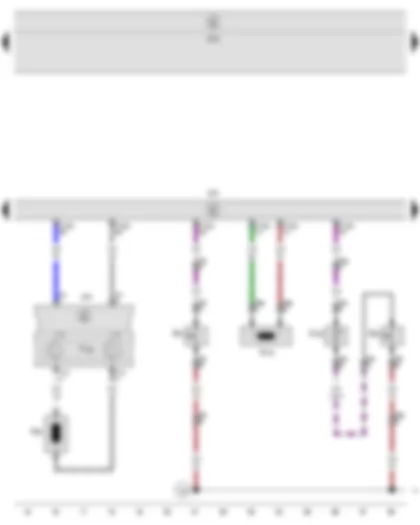 Wiring Diagram  SEAT LEON 2009 - Driver side belt switch - Front passenger side belt switch - Airbag control unit - Driver side airbag igniter - Driver seat belt tensioner igniter 1