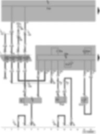 Wiring Diagram  SEAT LEON 2006 - High pressure sender - centre vent temperature sender - air conditioning system control unit - air conditioning system compressor regulating valve