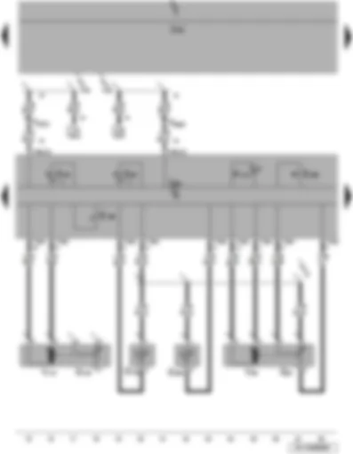 Wiring Diagram  SEAT LEON 2006 - Air recirculation flap control motor - left temperature flap control motor - footwell vent temperature sender - evaporator out-flow temperature sender