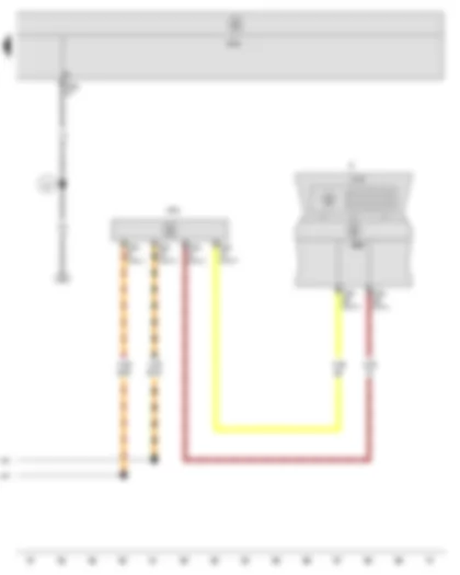 Wiring Diagram  SEAT LEON 2009 - Multifunction indicator - Control unit in dash panel insert - Onboard supply control unit - Data bus diagnostic interface - Dash panel insert