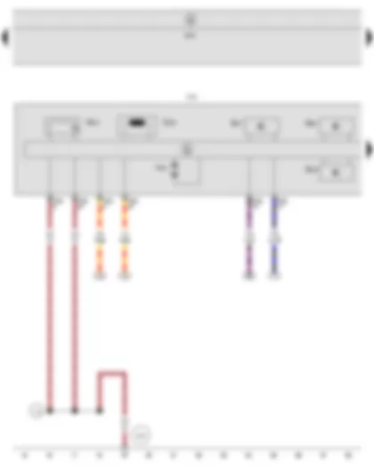 Wiring Diagram  SEAT LEON 2009 - Gearbox hydraulic pressure sender - Clutch travel sender 1 - Clutch travel sender 2 - Onboard supply control unit - Mechatronic unit for dual clutch gearbox - Hydraulic pump motor